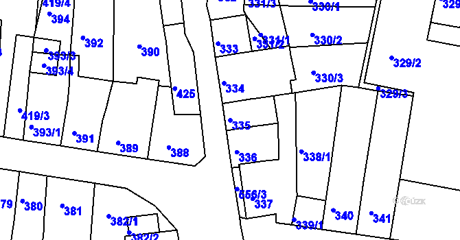 Parcela st. 335 v KÚ Duchcov, Katastrální mapa