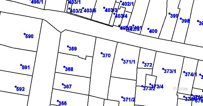 Parcela st. 370 v KÚ Duchcov, Katastrální mapa