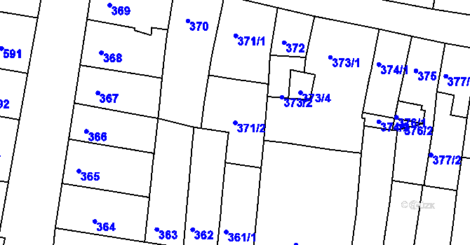 Parcela st. 371/2 v KÚ Duchcov, Katastrální mapa