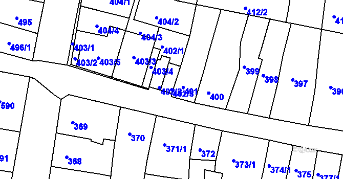 Parcela st. 402/3 v KÚ Duchcov, Katastrální mapa