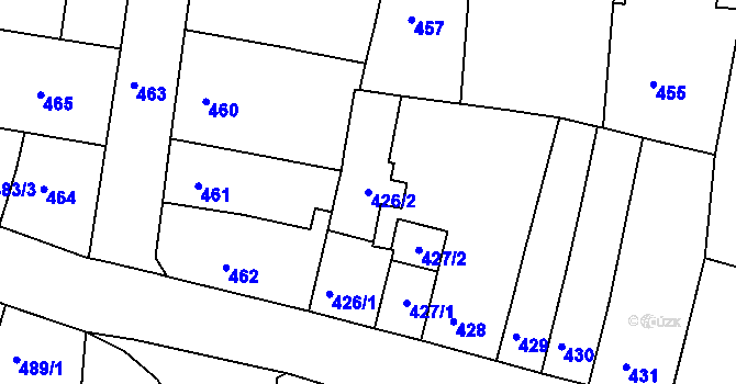 Parcela st. 426/2 v KÚ Duchcov, Katastrální mapa