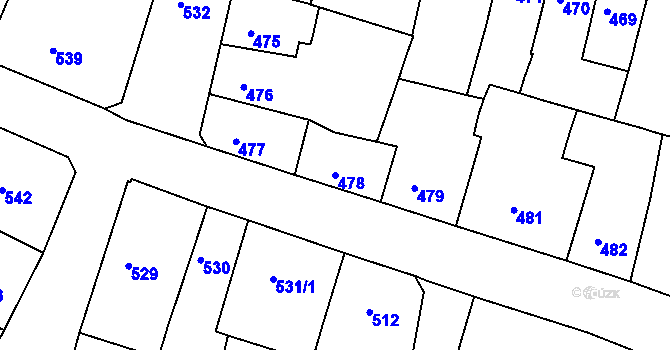 Parcela st. 478 v KÚ Duchcov, Katastrální mapa