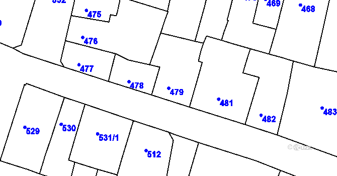 Parcela st. 479 v KÚ Duchcov, Katastrální mapa
