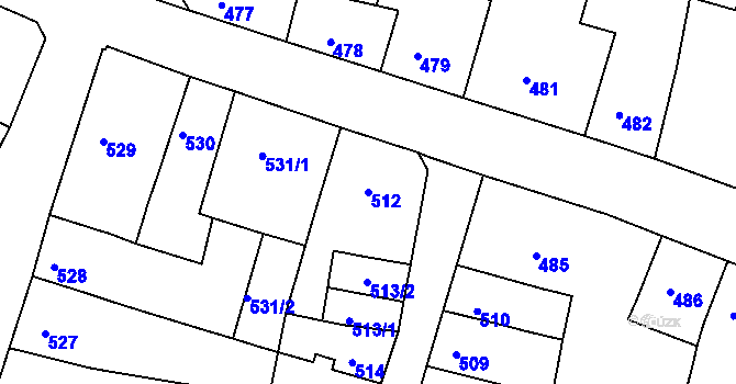 Parcela st. 512 v KÚ Duchcov, Katastrální mapa