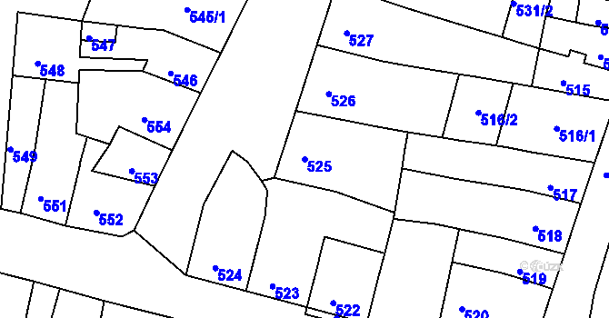 Parcela st. 525 v KÚ Duchcov, Katastrální mapa