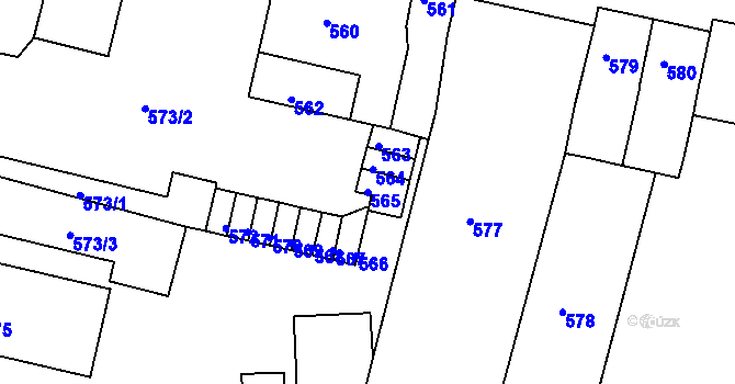 Parcela st. 565 v KÚ Duchcov, Katastrální mapa