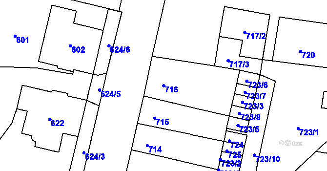 Parcela st. 716 v KÚ Duchcov, Katastrální mapa