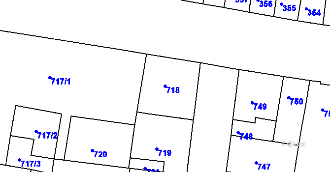 Parcela st. 718 v KÚ Duchcov, Katastrální mapa