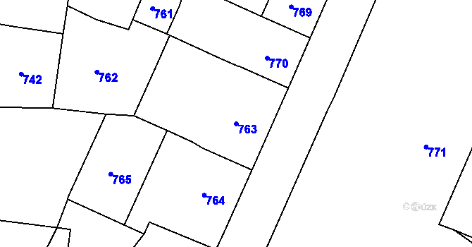 Parcela st. 763 v KÚ Duchcov, Katastrální mapa