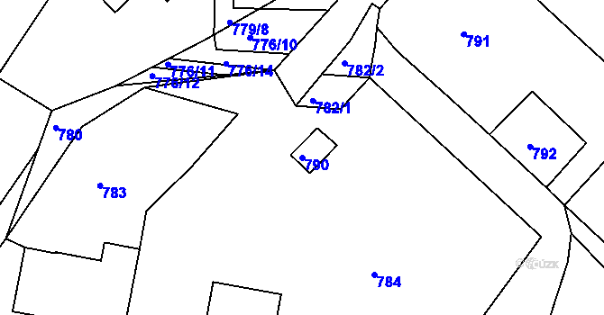 Parcela st. 790 v KÚ Duchcov, Katastrální mapa