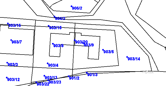 Parcela st. 903/9 v KÚ Duchcov, Katastrální mapa