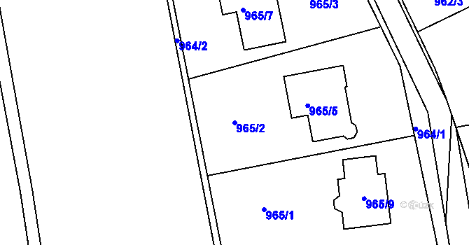 Parcela st. 965/2 v KÚ Duchcov, Katastrální mapa