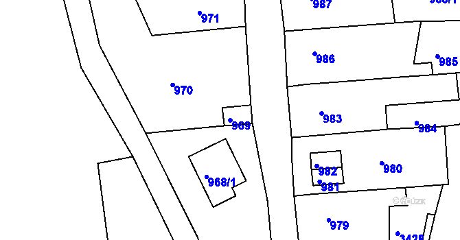 Parcela st. 969 v KÚ Duchcov, Katastrální mapa