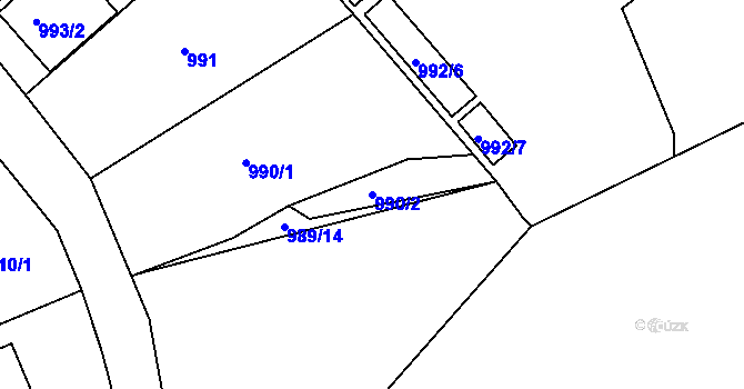 Parcela st. 990/2 v KÚ Duchcov, Katastrální mapa
