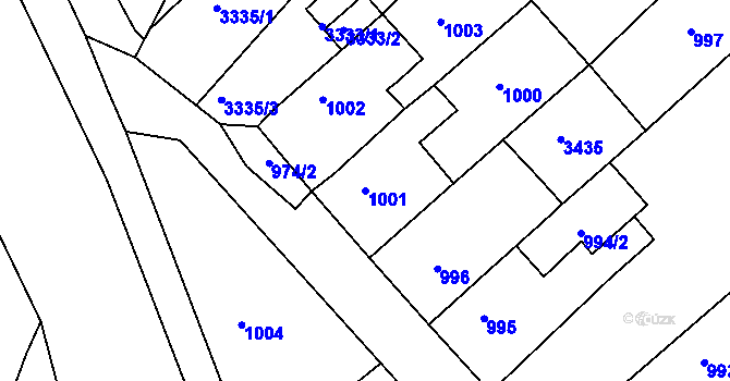 Parcela st. 1001 v KÚ Duchcov, Katastrální mapa