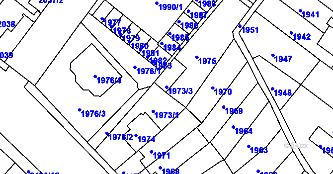 Parcela st. 1973/3 v KÚ Duchcov, Katastrální mapa