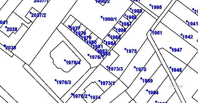 Parcela st. 1983 v KÚ Duchcov, Katastrální mapa