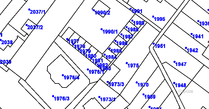 Parcela st. 1984 v KÚ Duchcov, Katastrální mapa