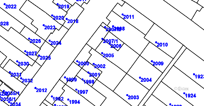 Parcela st. 2005 v KÚ Duchcov, Katastrální mapa