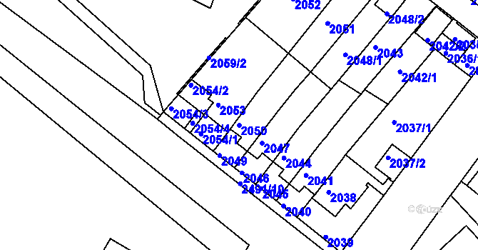 Parcela st. 2050 v KÚ Duchcov, Katastrální mapa