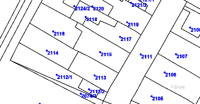 Parcela st. 2115 v KÚ Duchcov, Katastrální mapa