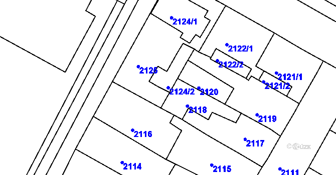 Parcela st. 2124/2 v KÚ Duchcov, Katastrální mapa