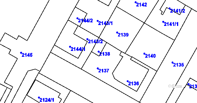 Parcela st. 2138 v KÚ Duchcov, Katastrální mapa