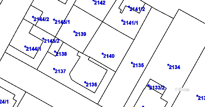 Parcela st. 2140 v KÚ Duchcov, Katastrální mapa