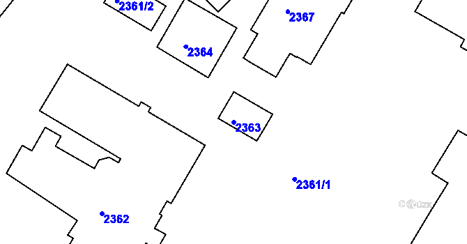 Parcela st. 2363 v KÚ Duchcov, Katastrální mapa