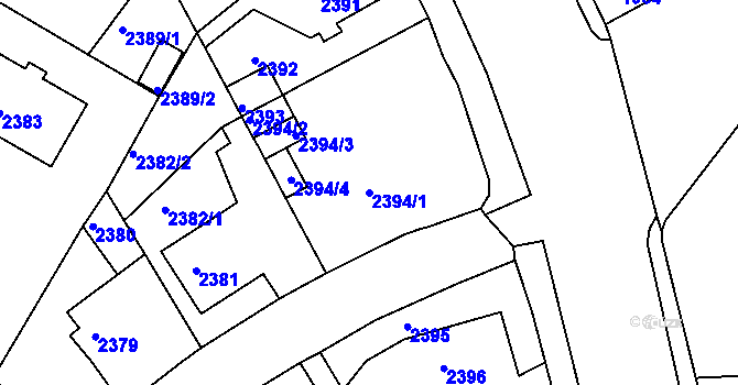 Parcela st. 2394/1 v KÚ Duchcov, Katastrální mapa