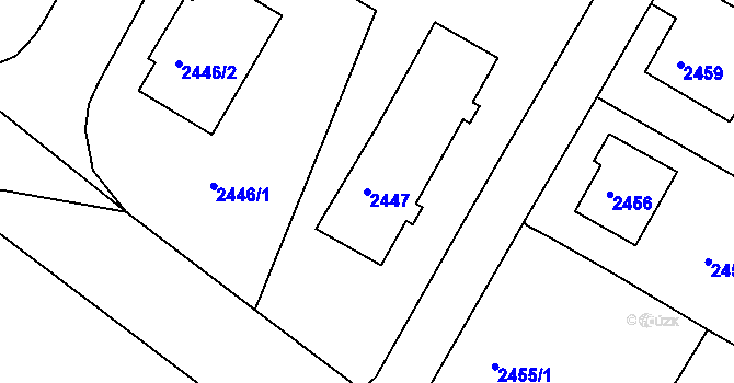 Parcela st. 2447 v KÚ Duchcov, Katastrální mapa