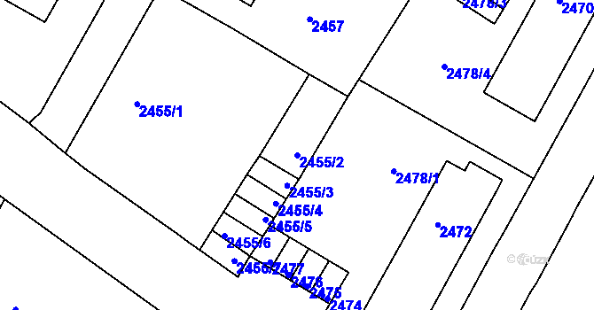 Parcela st. 2455/2 v KÚ Duchcov, Katastrální mapa