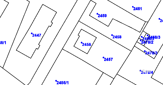 Parcela st. 2456 v KÚ Duchcov, Katastrální mapa