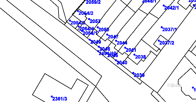 Parcela st. 2491/10 v KÚ Duchcov, Katastrální mapa