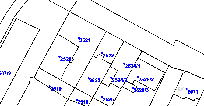 Parcela st. 2522 v KÚ Duchcov, Katastrální mapa