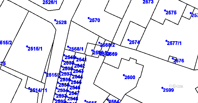 Parcela st. 2567 v KÚ Duchcov, Katastrální mapa