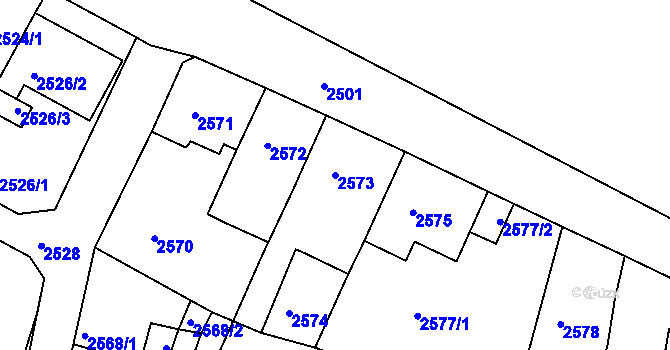 Parcela st. 2573 v KÚ Duchcov, Katastrální mapa
