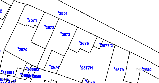 Parcela st. 2575 v KÚ Duchcov, Katastrální mapa