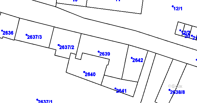 Parcela st. 2639 v KÚ Duchcov, Katastrální mapa