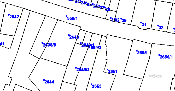 Parcela st. 2649/3 v KÚ Duchcov, Katastrální mapa