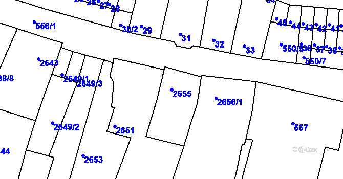 Parcela st. 2655 v KÚ Duchcov, Katastrální mapa