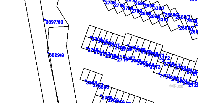 Parcela st. 2713 v KÚ Duchcov, Katastrální mapa
