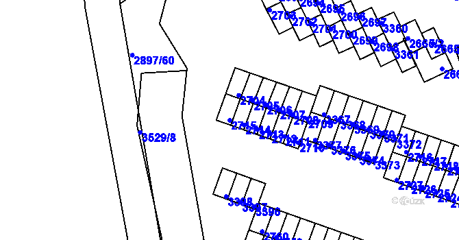Parcela st. 2715 v KÚ Duchcov, Katastrální mapa