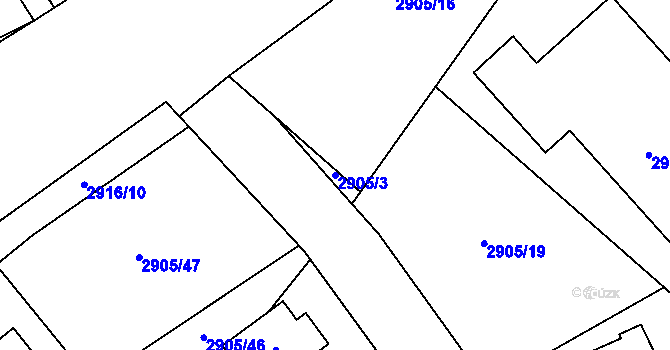 Parcela st. 2905/3 v KÚ Duchcov, Katastrální mapa