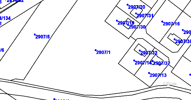 Parcela st. 2907/1 v KÚ Duchcov, Katastrální mapa