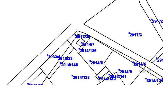 Parcela st. 2914/7 v KÚ Duchcov, Katastrální mapa