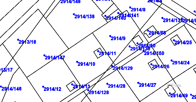 Parcela st. 2914/11 v KÚ Duchcov, Katastrální mapa