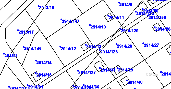 Parcela st. 2914/13 v KÚ Duchcov, Katastrální mapa