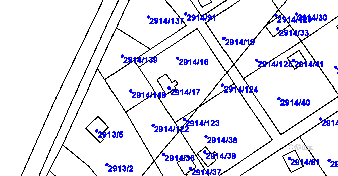 Parcela st. 2914/17 v KÚ Duchcov, Katastrální mapa