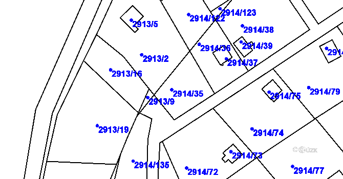 Parcela st. 2914/35 v KÚ Duchcov, Katastrální mapa